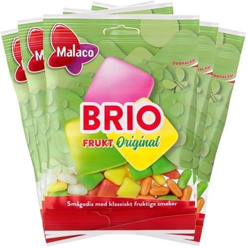 Malaco Brio Frukt Original 80g x 5st