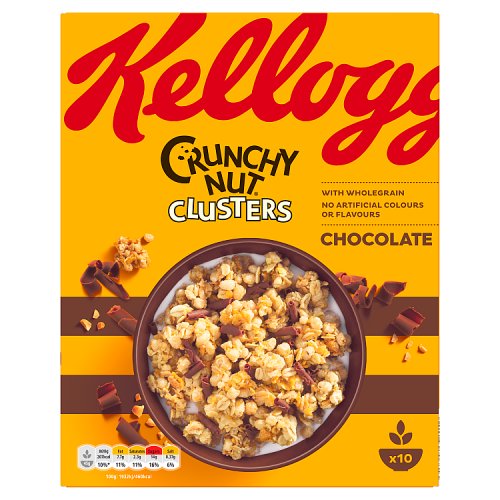 Läs mer om Kelloggs Crunchy Nut Chocolate Clusters 450g