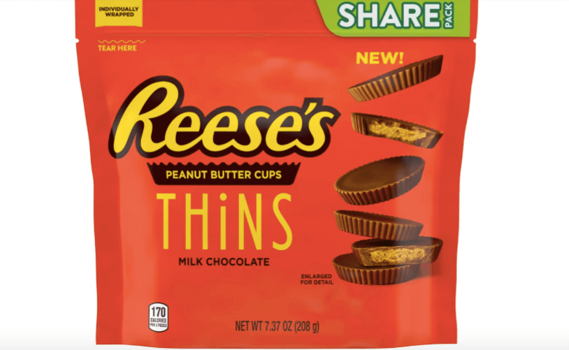 Reeses Peanut Butter Cups Thins Milk Chocolate 209g