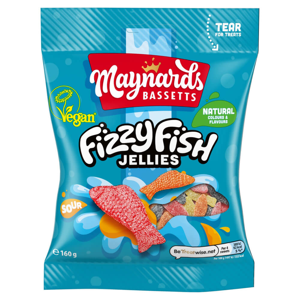 Läs mer om Maynards Bassetts Fizzy Fish Sweets Bag 160g