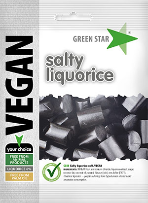 Läs mer om Green Star Vegan Salty Liquorice 80g