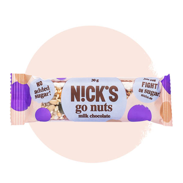 Bild av Nicks Go Nuts Milk Chocolate 30g