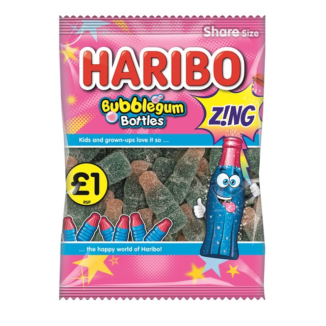 Läs mer om Haribo Bubblegum Bottles Zing 160g