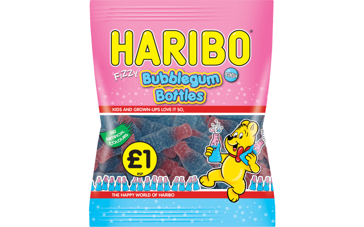 Läs mer om Haribo Bubblegum Bottle Zing 160g