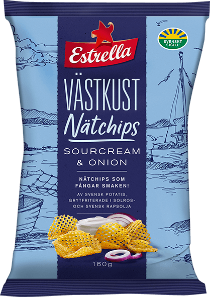 Estrella Västkust Nätchips Sourcream & Onion 160g