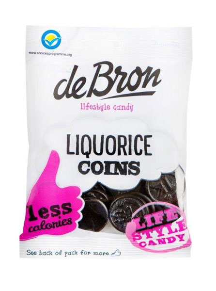 Läs mer om de Bron Liquorice Coins Sockerfria 100g