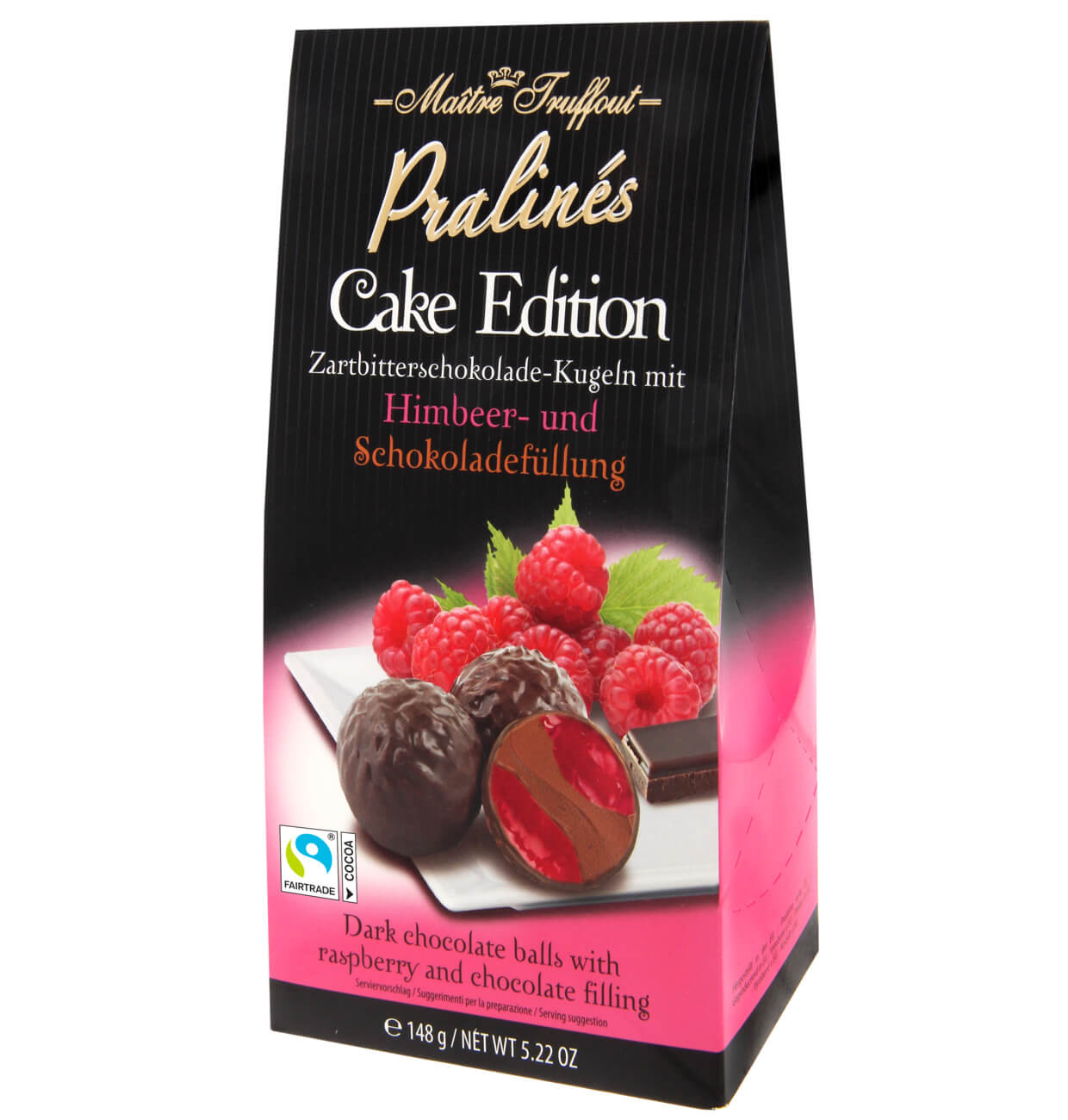 Läs mer om Pralines cake edition - raspberry & dark chocolate 148g