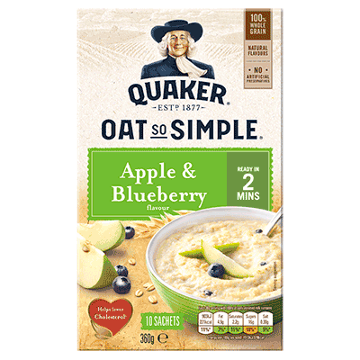 Läs mer om Quaker Oats So Simple Apple/blueberry 360g