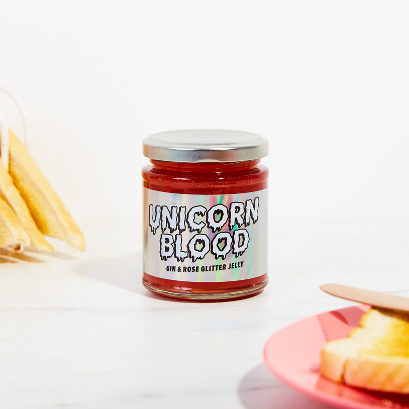 Unicorn Blood Gin and Rose Glitter Jelly 210g present/presenttips