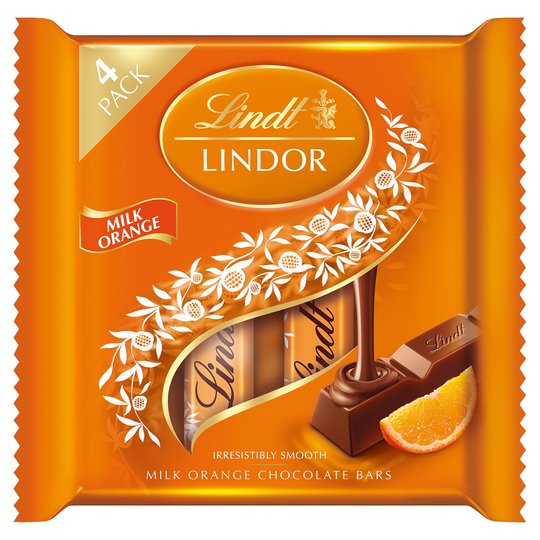 Bild av Lindor Milk Chocolate Orange Bars 100g