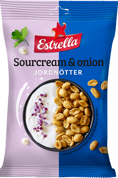 Estrella Jordnötter Sourcream & Onion 180g