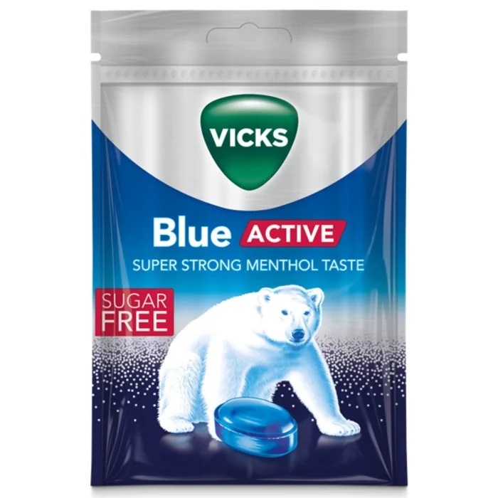 Läs mer om Vicks Blue Active Sockerfri 72g