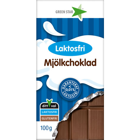 Green Star Mjölkchoklad Laktosfri 100g