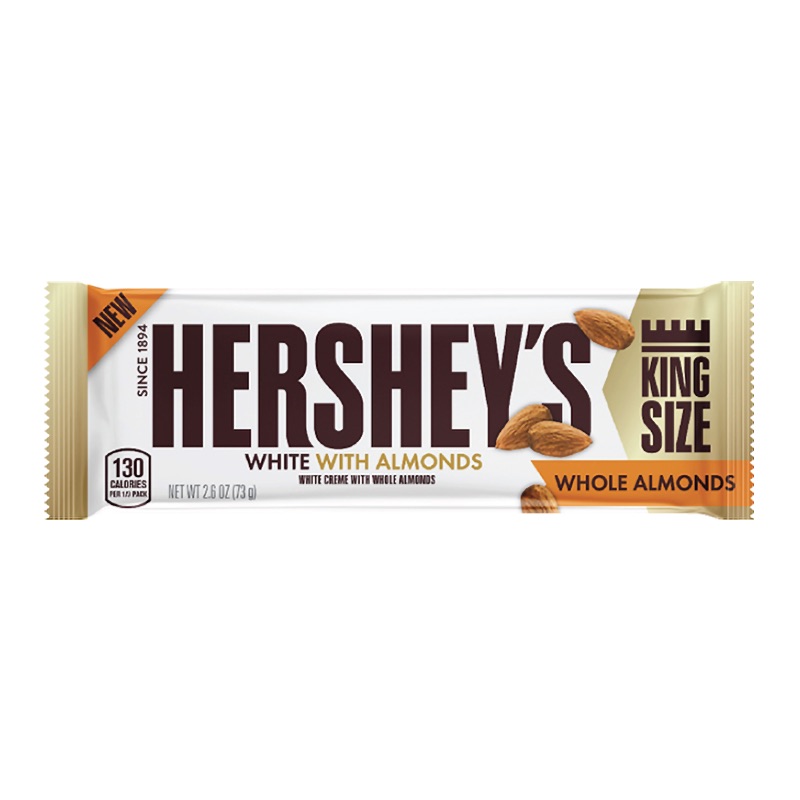 Läs mer om Hersheys White with Almonds 73g