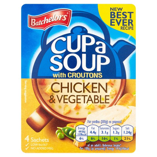 Läs mer om Batchelors Cup A Soup w. Croutons Chicken & Veg 110g