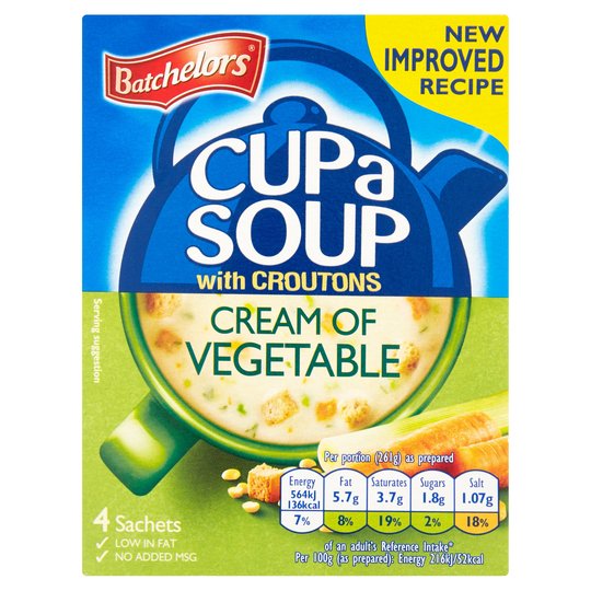 Läs mer om Batchelors Cup A Soup w. Croutons Cream Of Vegetable 120g