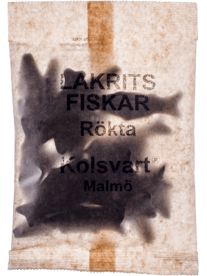 Läs mer om Kolsvart Lakrits - Rökta Fiskar 120g