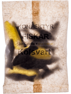 Läs mer om Kolsvart - Söt lakrits + Sur citron Fiskar 120g
