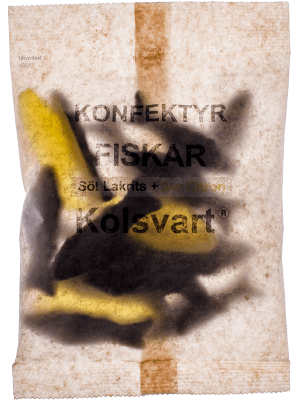 Kolsvart - Söt lakrits + Sur citron Fiskar 120g