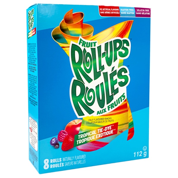 Köp Fruit RollUps Tropical TieDye 8pack (112g) hos Coopers Candy