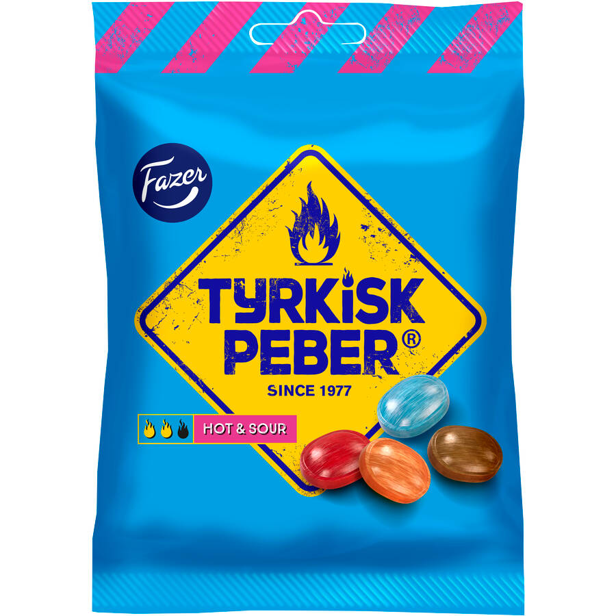 Läs mer om Fazer Tyrkisk Peber Hot & Sour 150g