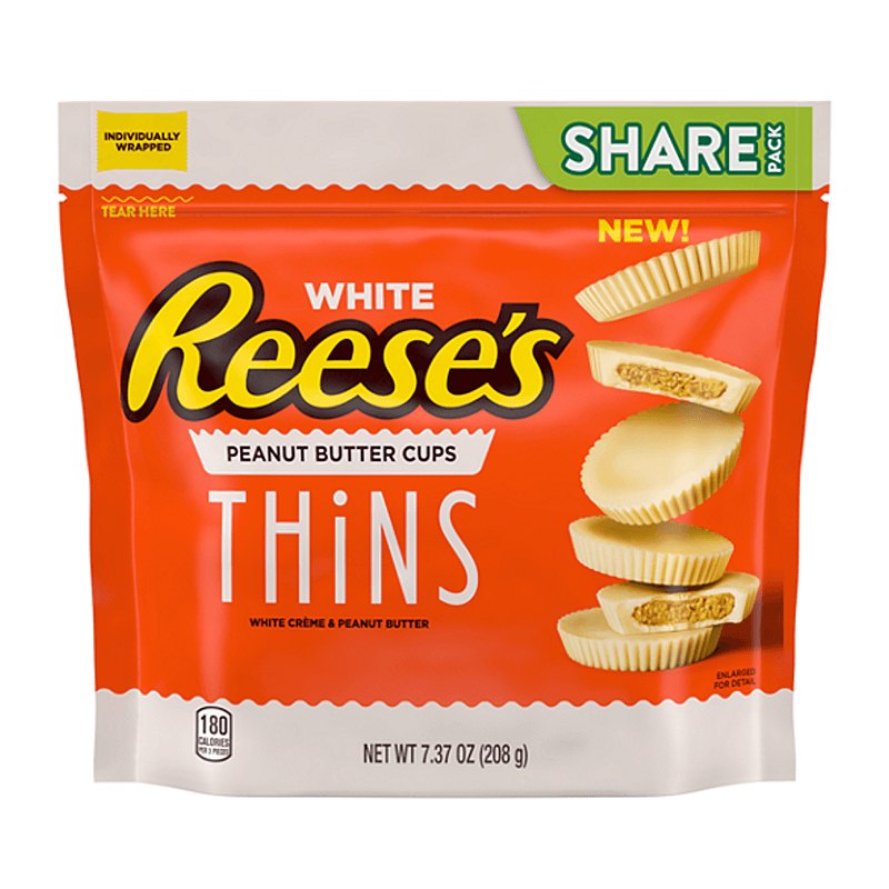 Reeses White Chocolate Peanut Butter Thins 208g