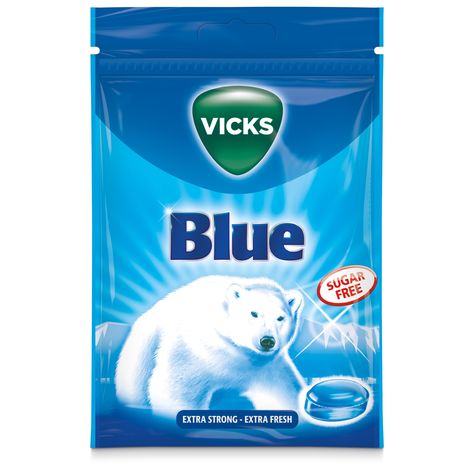 Läs mer om Vicks Blue Sockerfri 72g