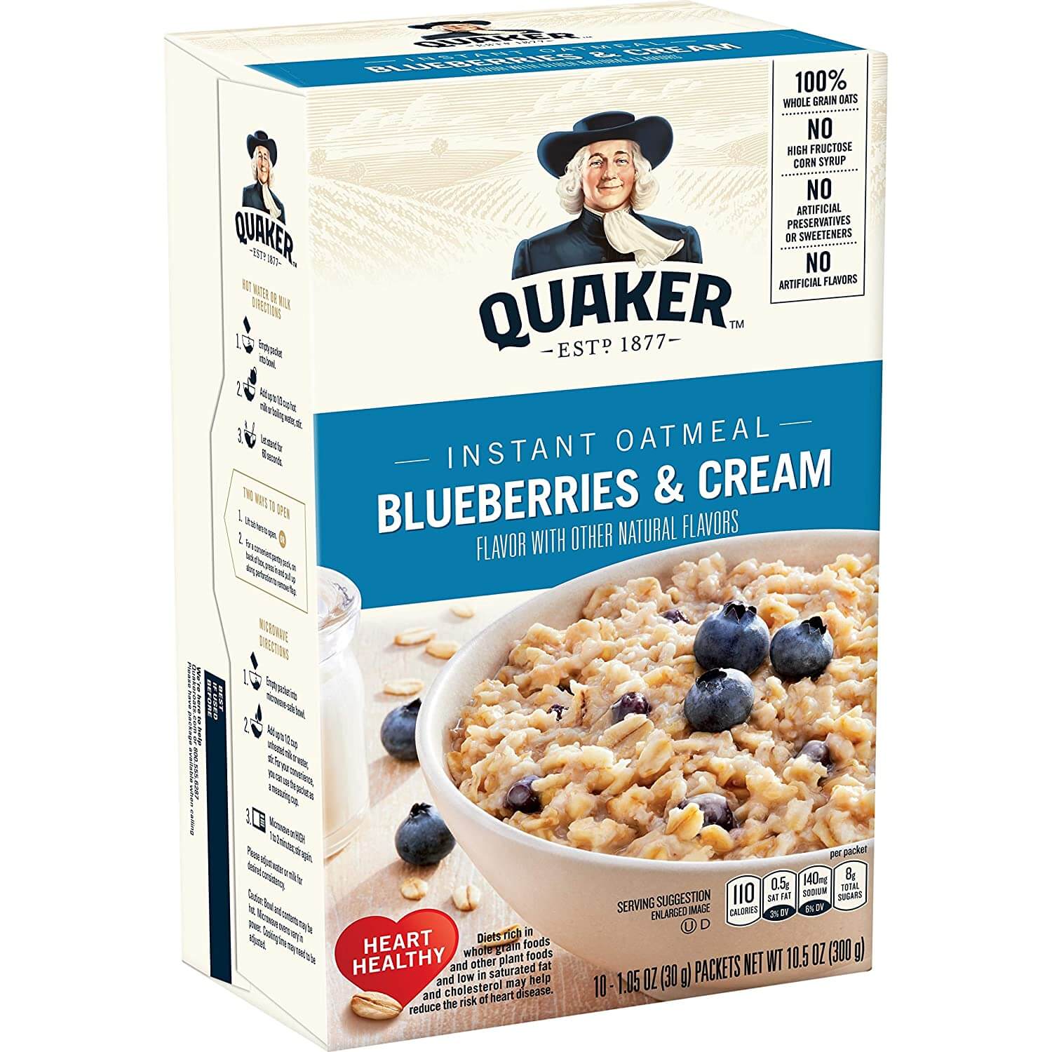 Quaker Instant Oatmeal Blueberries & Cream 300g