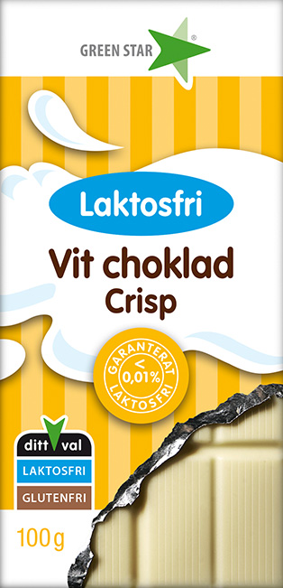 Läs mer om Green Star Laktosfri Vit Choklad Med Crisp 100g