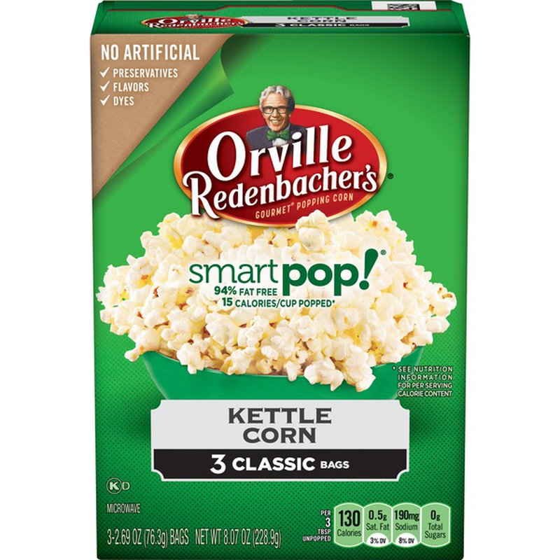 Orville Redenbachers Smart Pop Popcorn Kettle Corn 3pack present