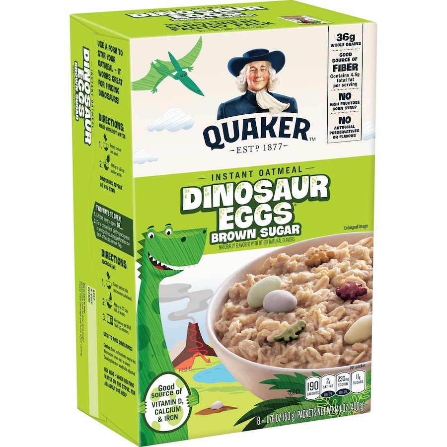 Läs mer om Quaker Instant Oatmeal Dinosaur Eggs Brown Sugar 400g