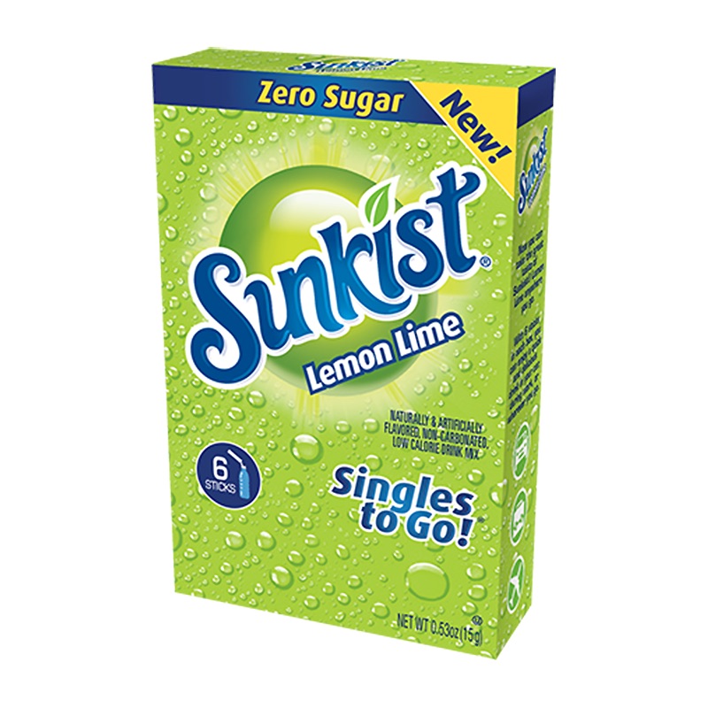 Läs mer om Sunkist Singles to Go 6-pack Zero - Lemon Lime 15g