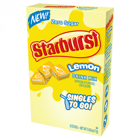 Starburst Zero Sugar Lemon Singles to Go 6-pack