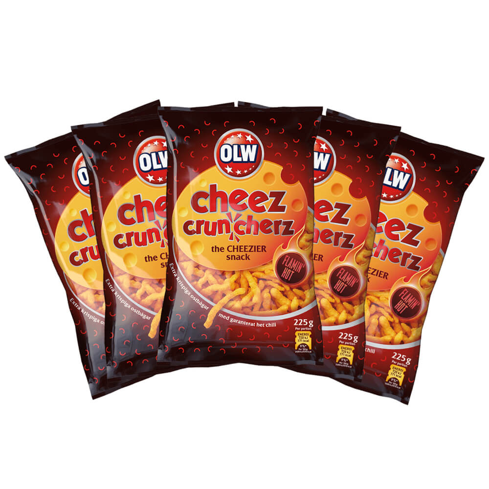 Läs mer om OLW Flamin Hot Cheez Cruncherz 225g x 5st