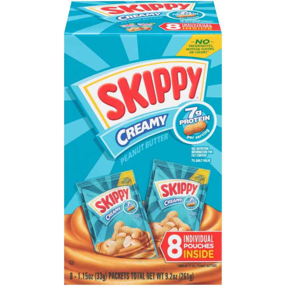 Skippy Creamy Peanut Butter Squeeze Packs 261g
