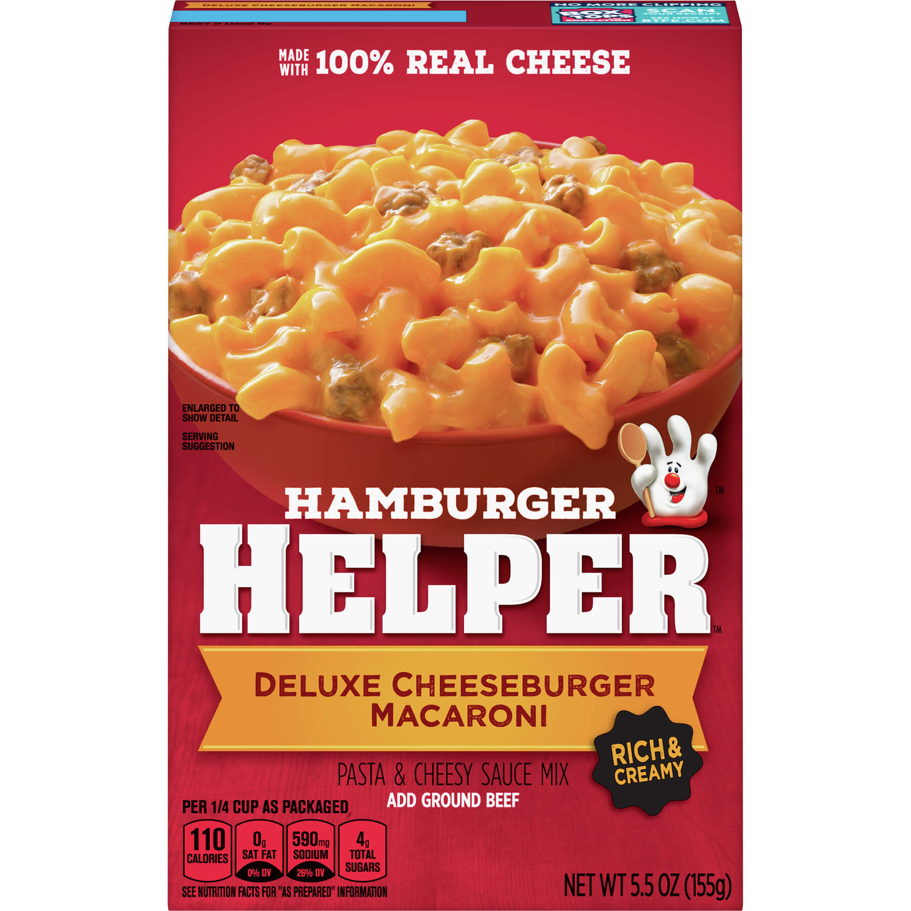Läs mer om Hamburger Helper - Deluxe Cheeseburger Macaroni 155g