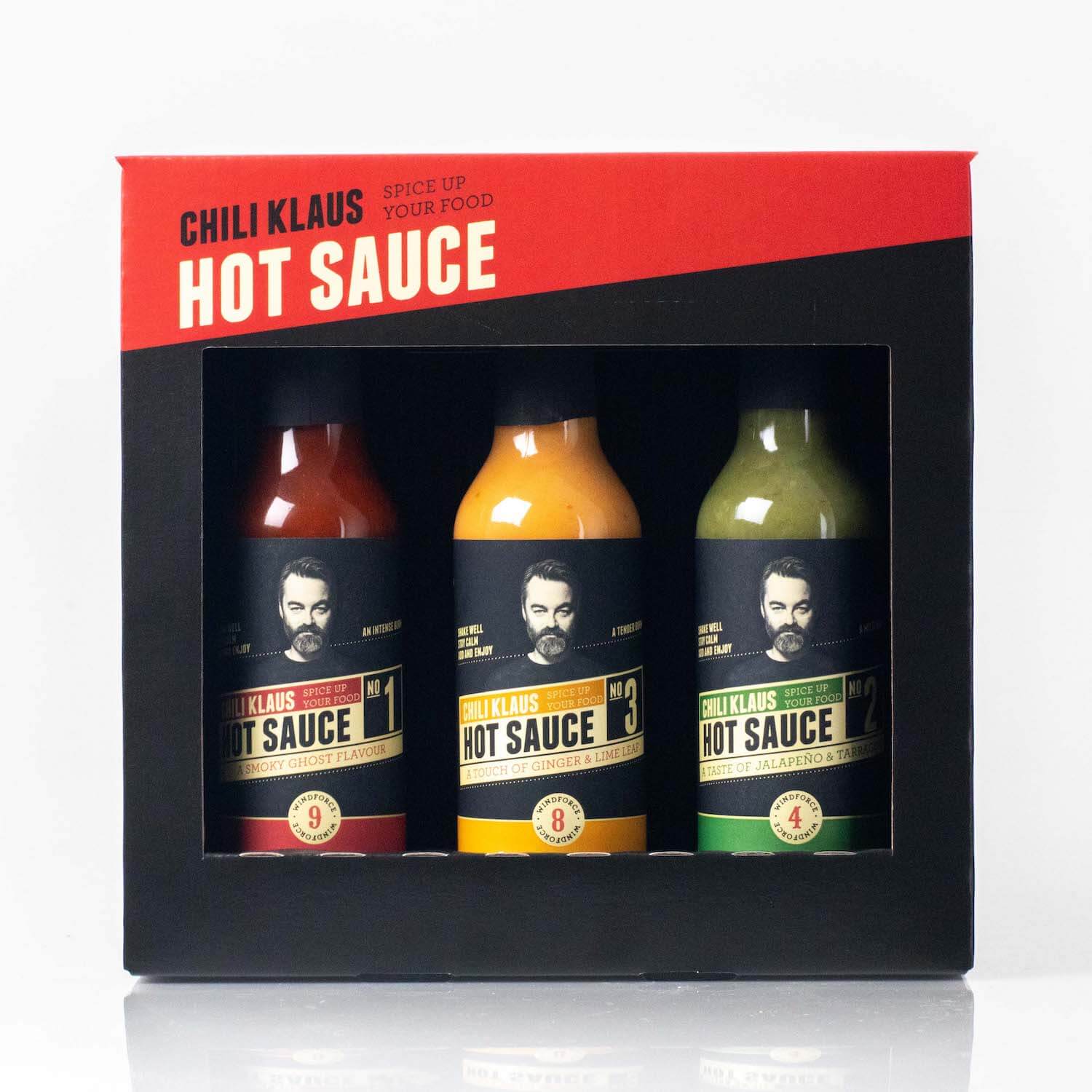 Läs mer om Chili Klaus Hot Sauce 3-Pack