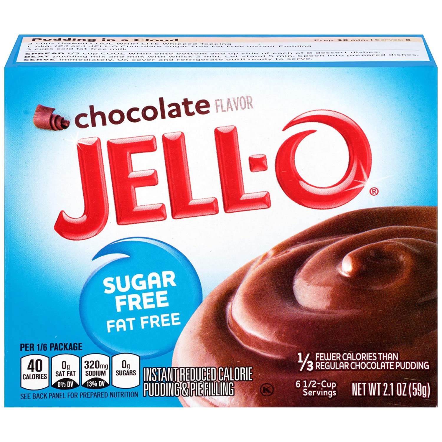 Läs mer om Jello Sugar Free Instant Pudding - Chocolate 59g