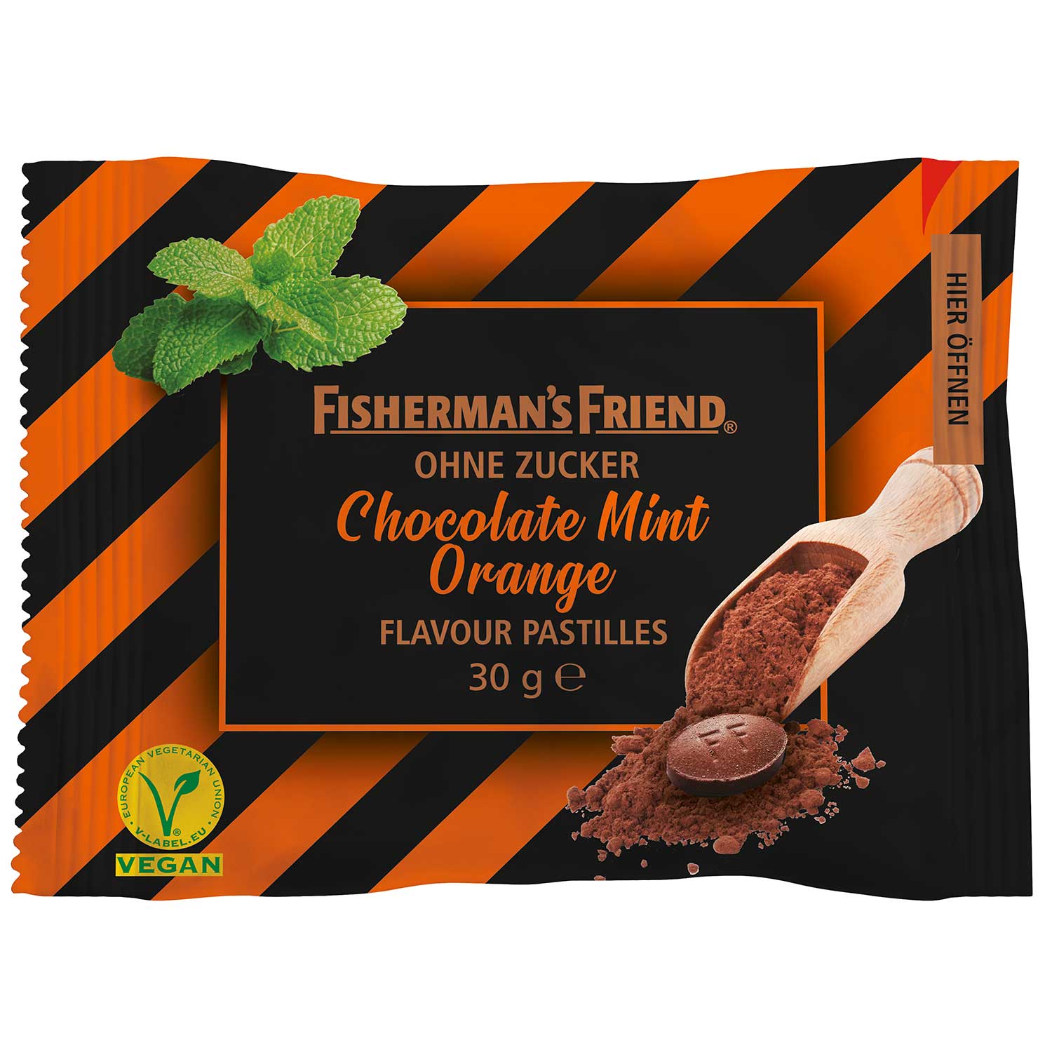 Läs mer om Fishermans Friend Chocolate Mint Orange 25g