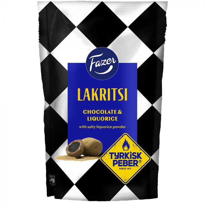 Läs mer om Fazer Lakritsi Choco Tyrkisk Peber 135g