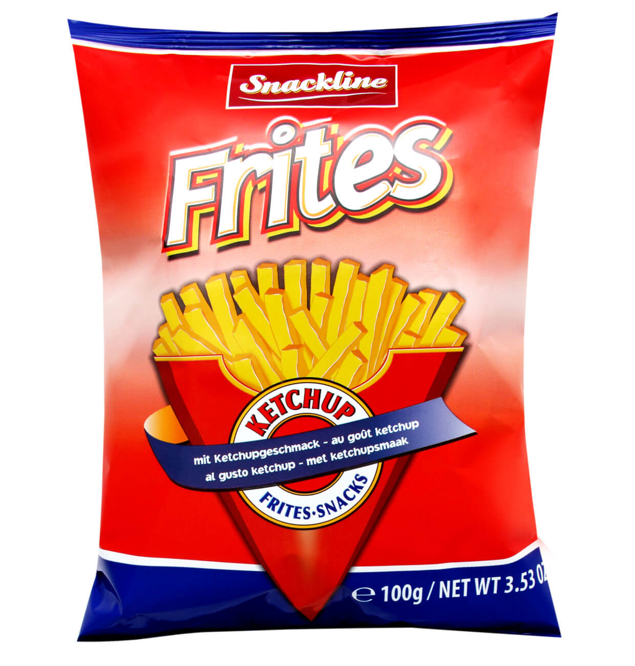 Läs mer om Snackline Frites-snacks with ketchup flavor 100g