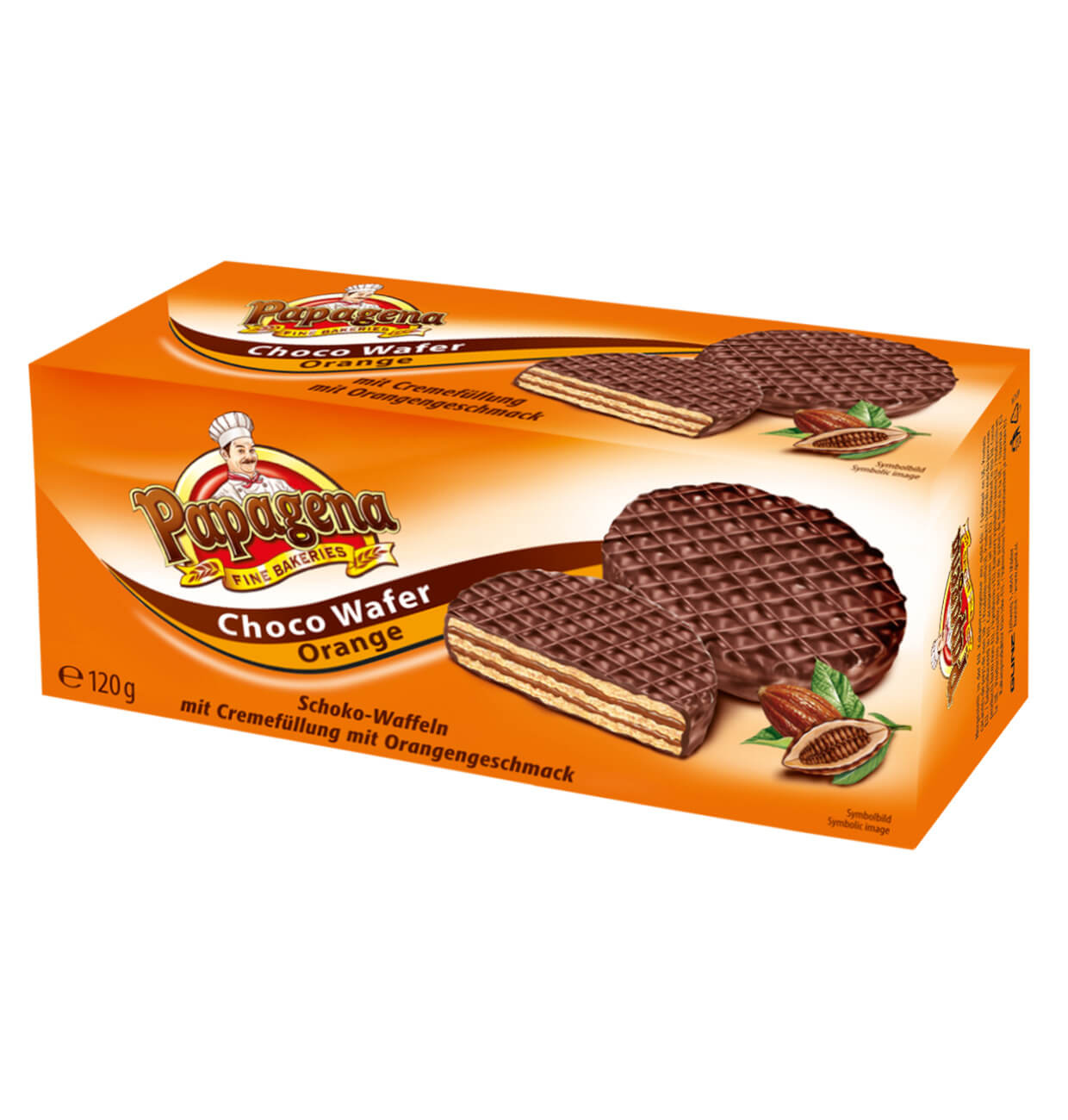 Läs mer om Papagena Choco Wafer Orange 120g