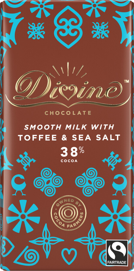 Bild av Divine Chocolate Milk Chocolate Toffee & Sea Salt 90g
