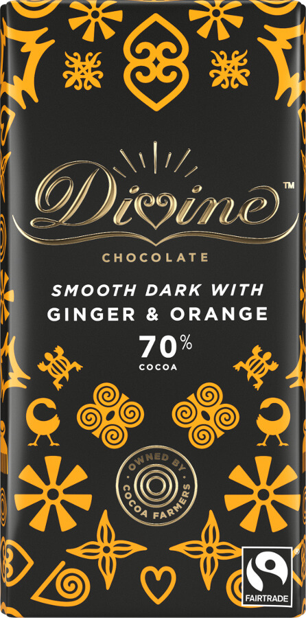 Bild av Divine Chocolate Dark Chocolate Ginger & Orange 90g