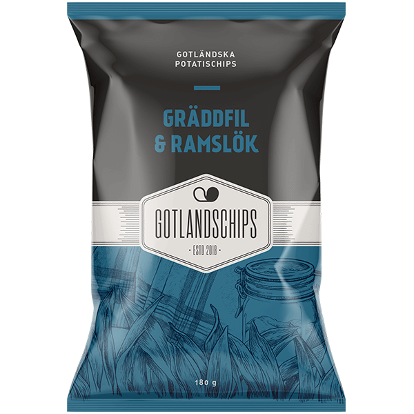 Gotlandschips Gräddfil & Ramslök 180g