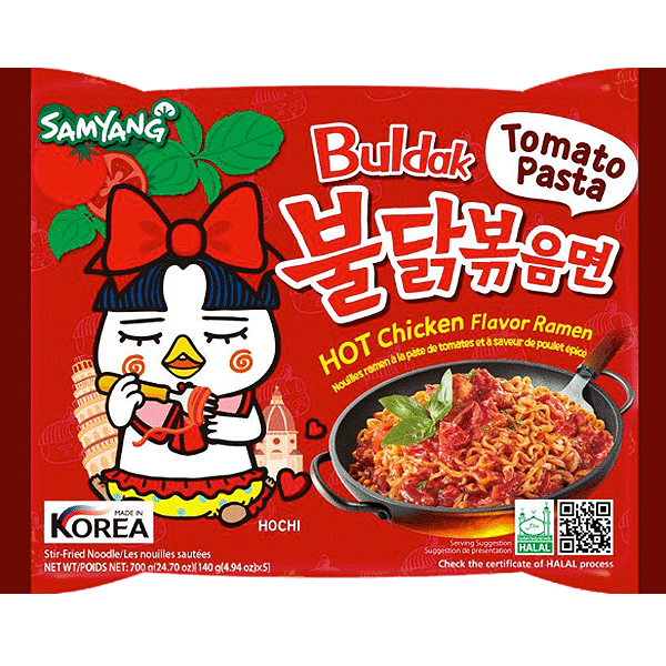 Läs mer om Samyang Buldak Hot Chicken Ramen Tomato Pasta Flavor 140g