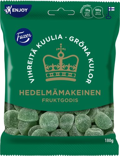 Fazer Gröna Kulor fruktgodis 180g