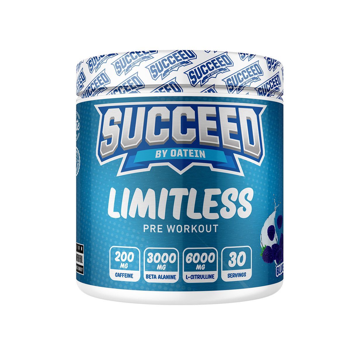 Oatein Succeed Limitless Pre-Workout - Blue Raspberry 360g