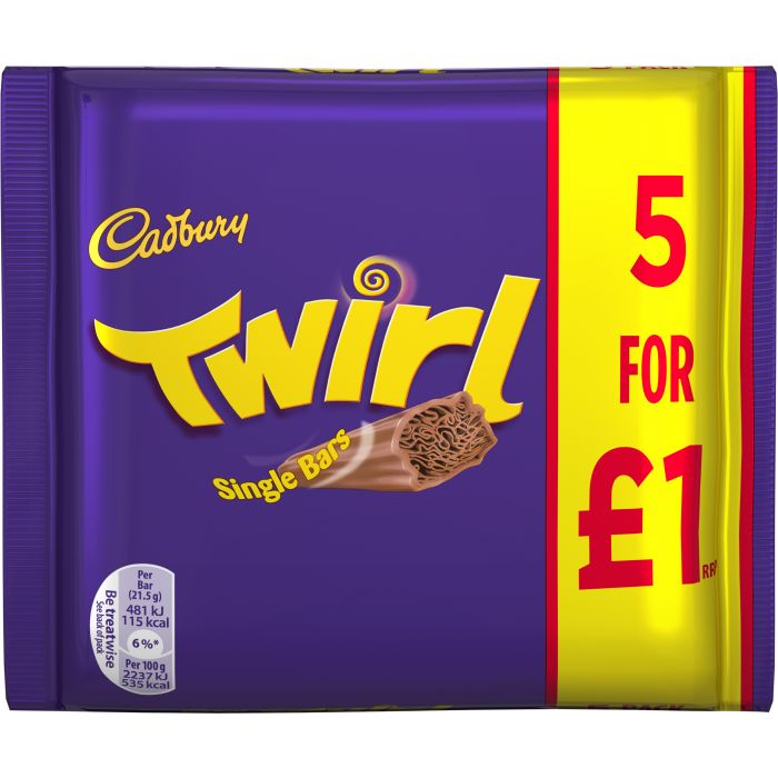 Läs mer om Cadbury Twirl 5-pack 100g