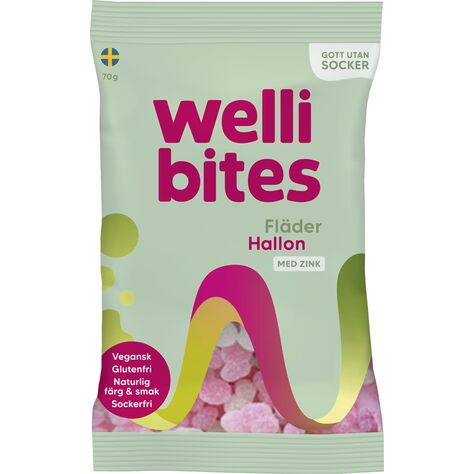 Läs mer om Wellibites Fläder & Hallon 70g